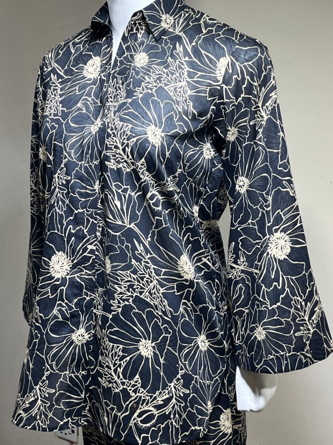 Pret 2Pc Printed Lawn Black Shirt Trouser